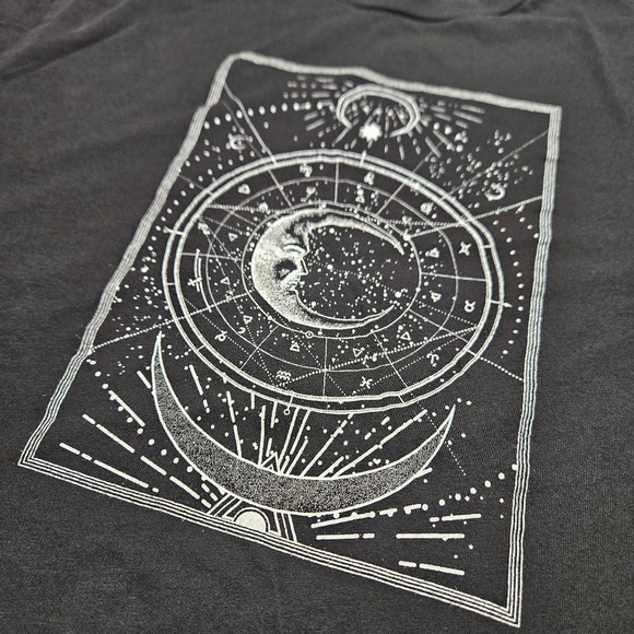 Garage Crop Top for Teens Womens Small Black with Sun Moon and Stars Logo - Picture 2 of 3